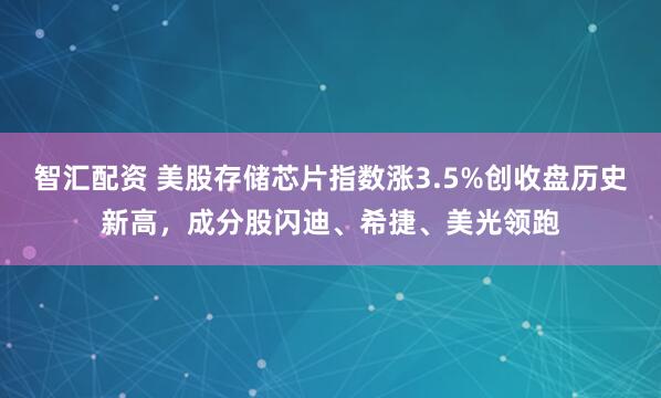 智汇配资 美股存储芯片指数涨3.5%创收盘历史新高，成分股闪迪、希捷、美光领跑